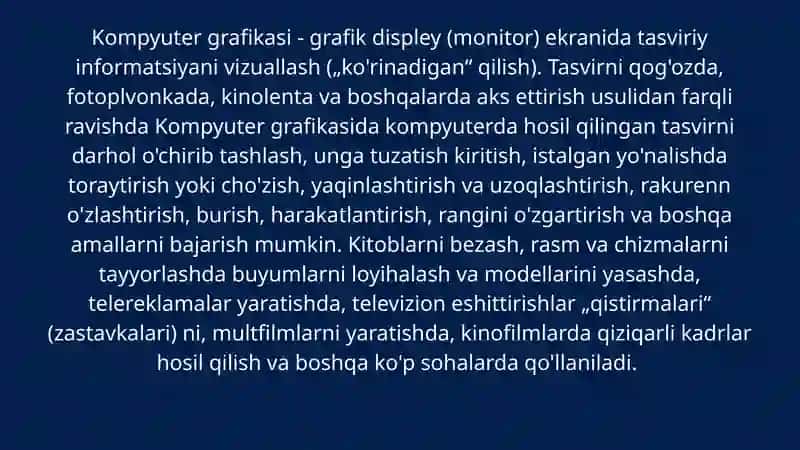 Kompyuter garafikasining dasturiy ta'minoti 3