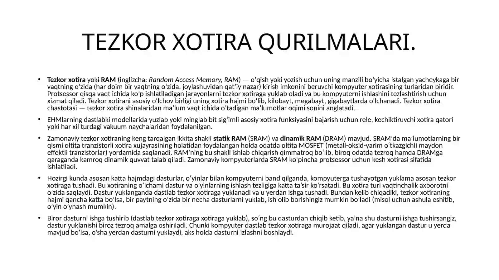 TEZKOR VA DOIMIY XOTIRA QURILMALARI 3