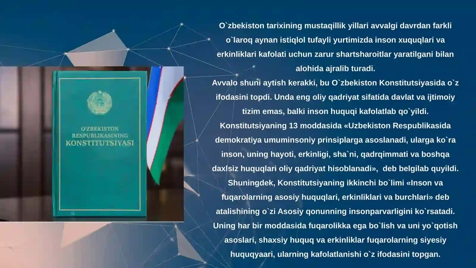 O`zbekistonda inson huquqlari va erkinliklari kafolatining yaratilishi 3