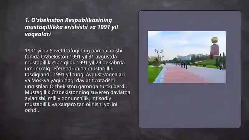 O'zbekiston Respublikasining tashkil topishi va uning tarixiy ahamiyati 3