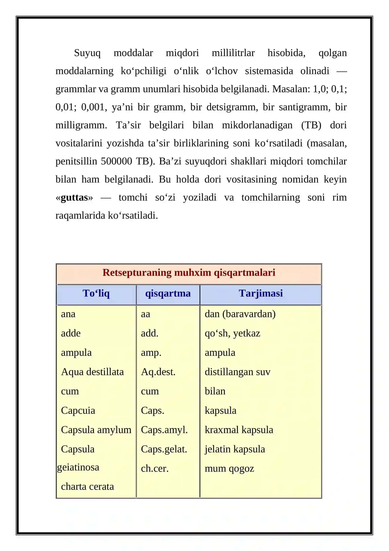 Umumiy retseptura 3