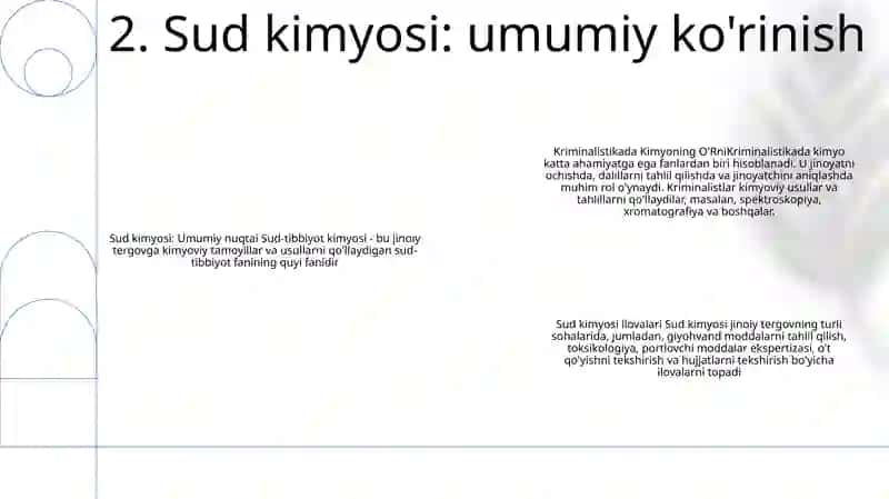 Kriminalistikada Kimyoning O'Rni 3