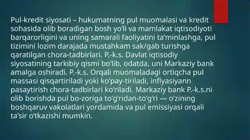 Pul-kredit tizimi 3