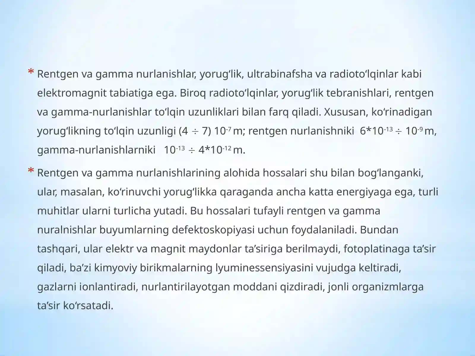RENTGEN VA GAMMA NURLARI BILAN NAZORAT QILISH 3