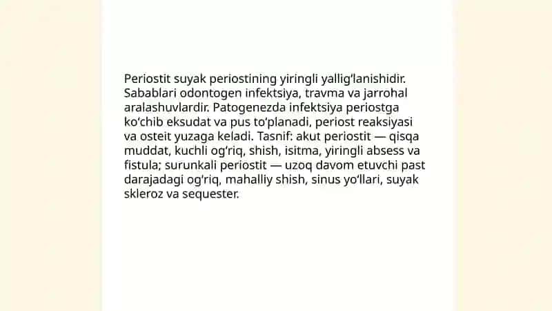 O'g'iz bo'shlig'ining yiringli yallig'lanishi kasaliklari (periostit) 3