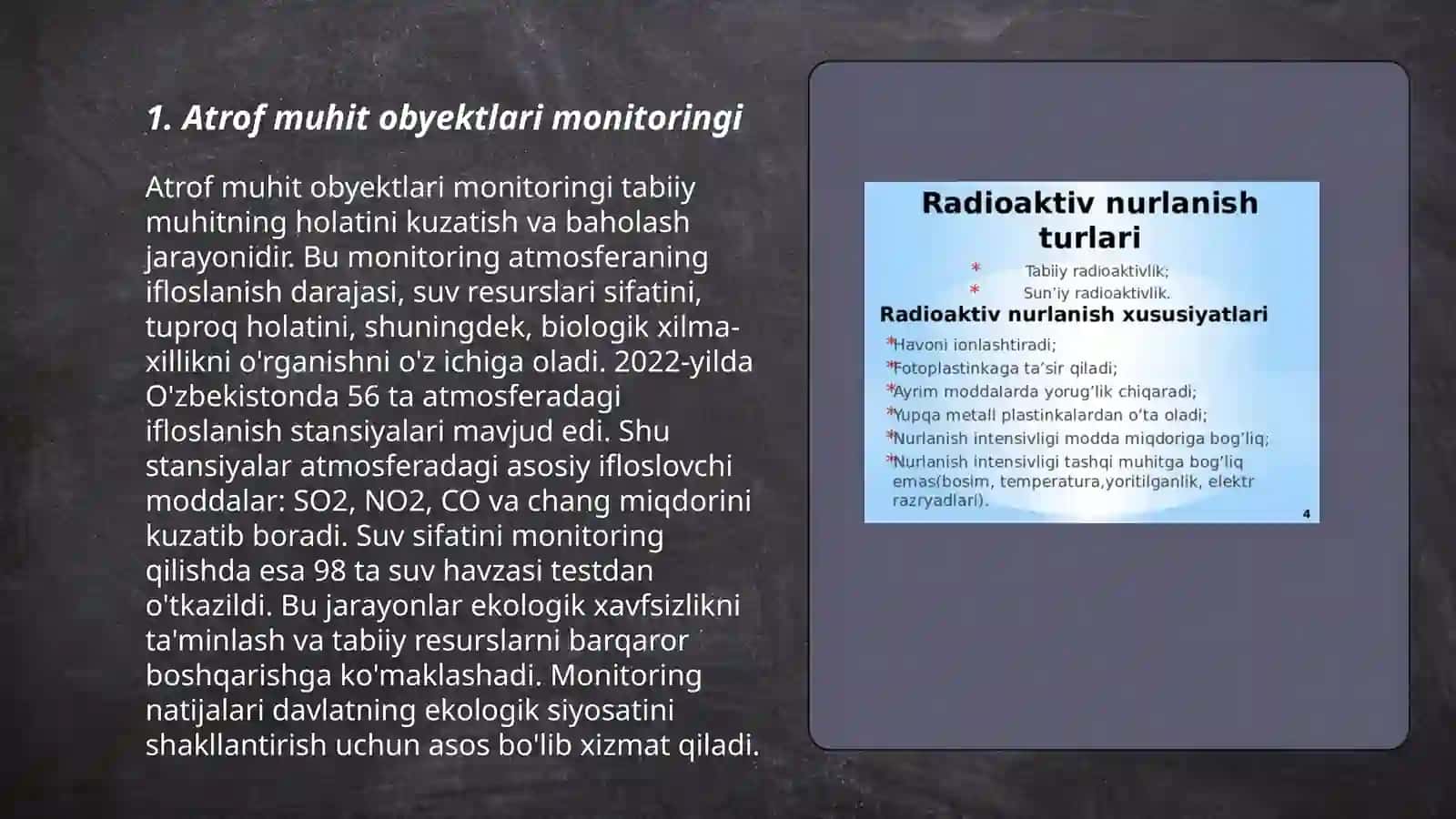 Atrof muhit obyektlari global va regionalmanitoringi peptitsidlar sinflanishi organizmga tasiri zararlanish darajasi 3