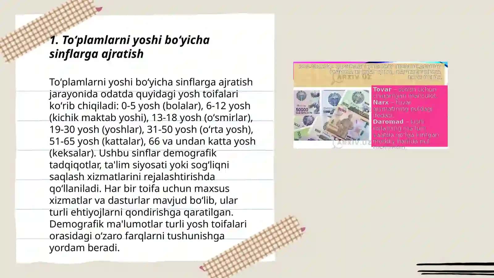 Toʻplamlarni sinflarga ajratishga oid misollar 3