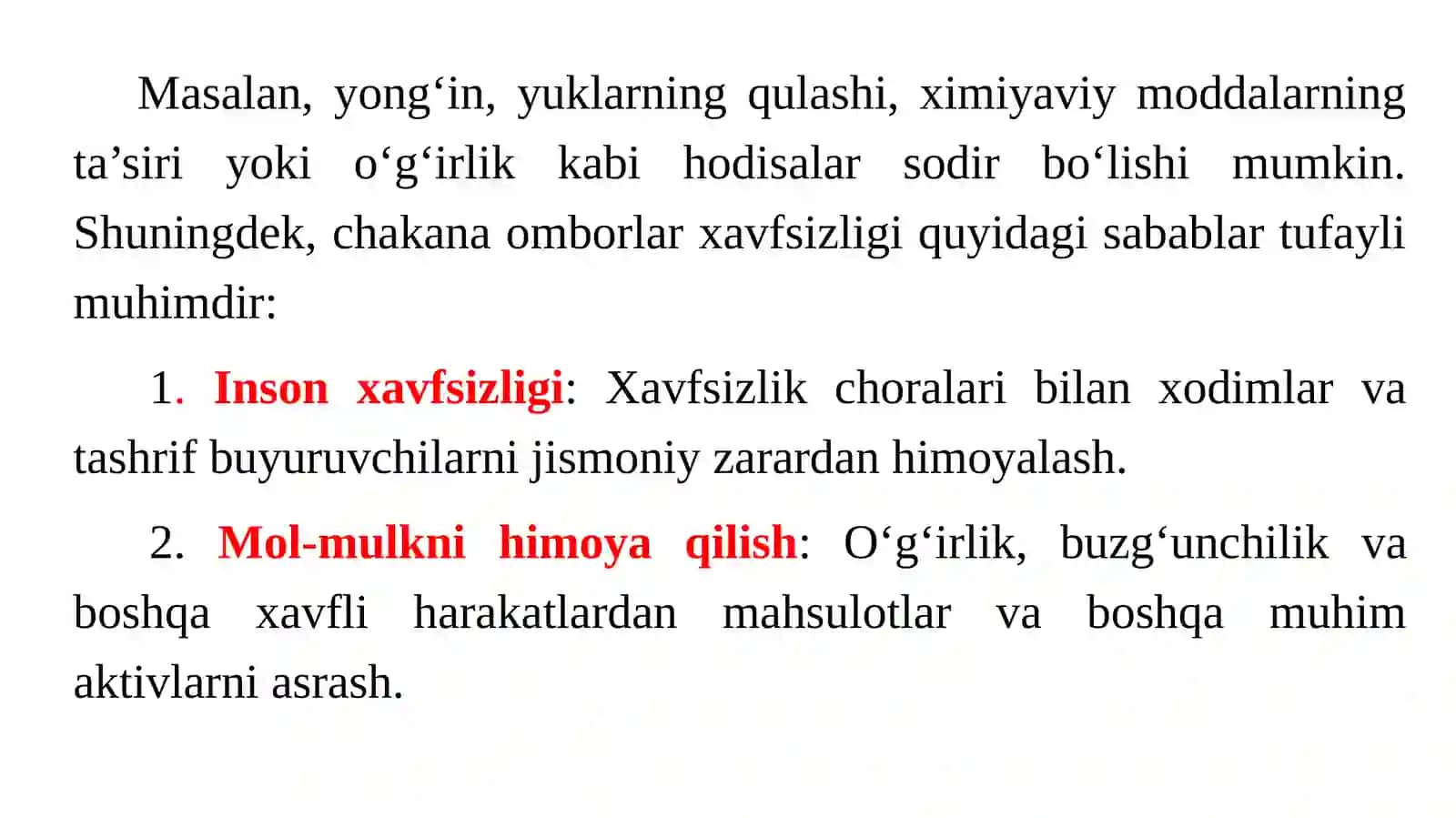 Boyitish korxonasi darida omborlarga xavfsizlik choralari 3
