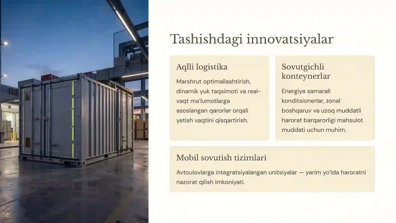 Sabzavotlarni tashish va saqlashda yangi texnologiyalar 3