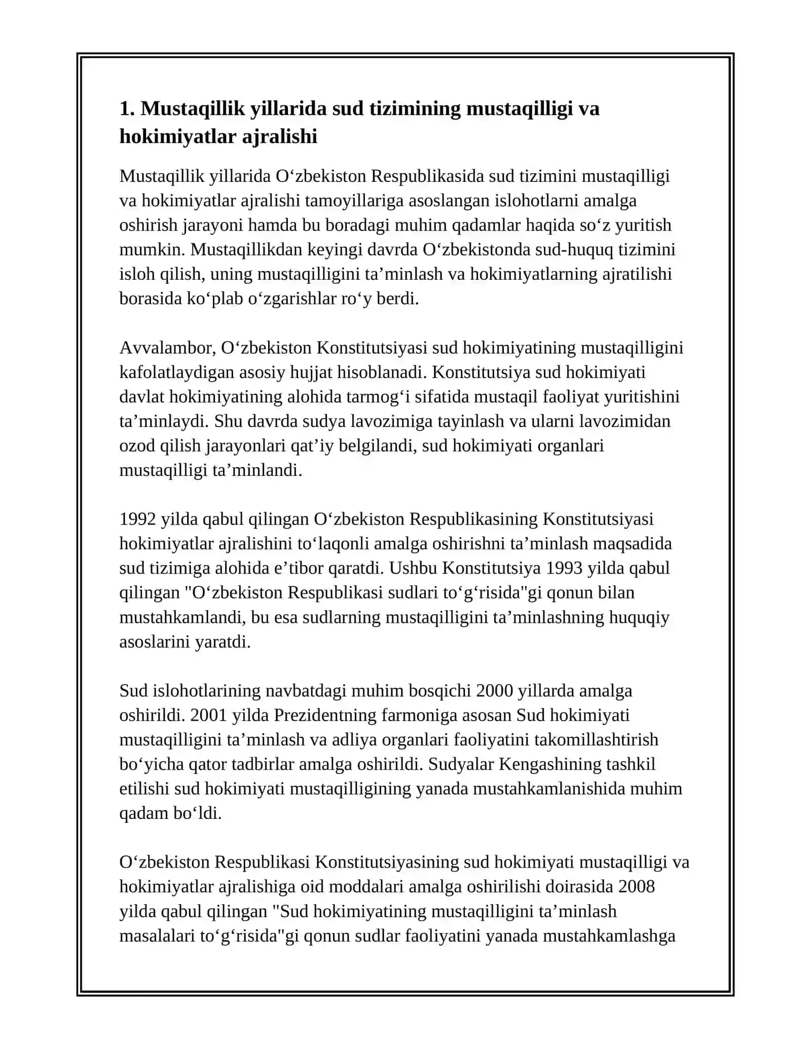 MUSTAQILLIK YILLARDA SUD SOHASIDAGI ISLOHOTLAR 3