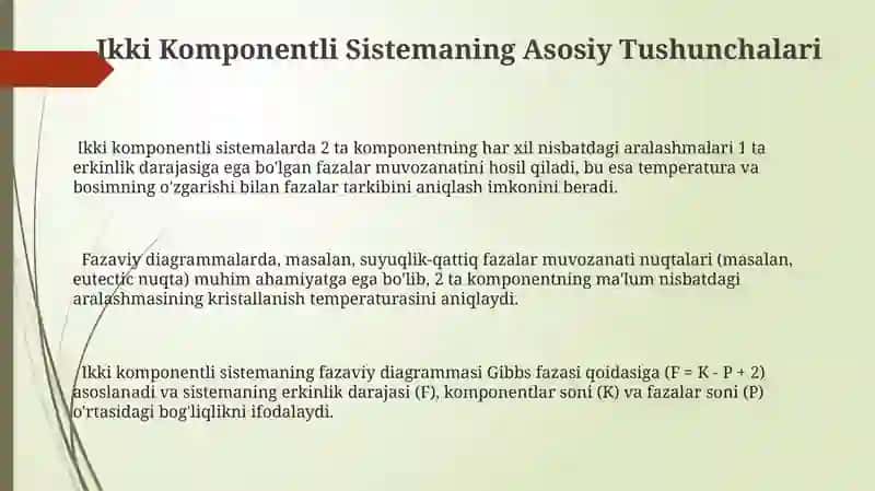 Ikki Komponentli Sistemalarning Fazaviy Diagrammalari 3