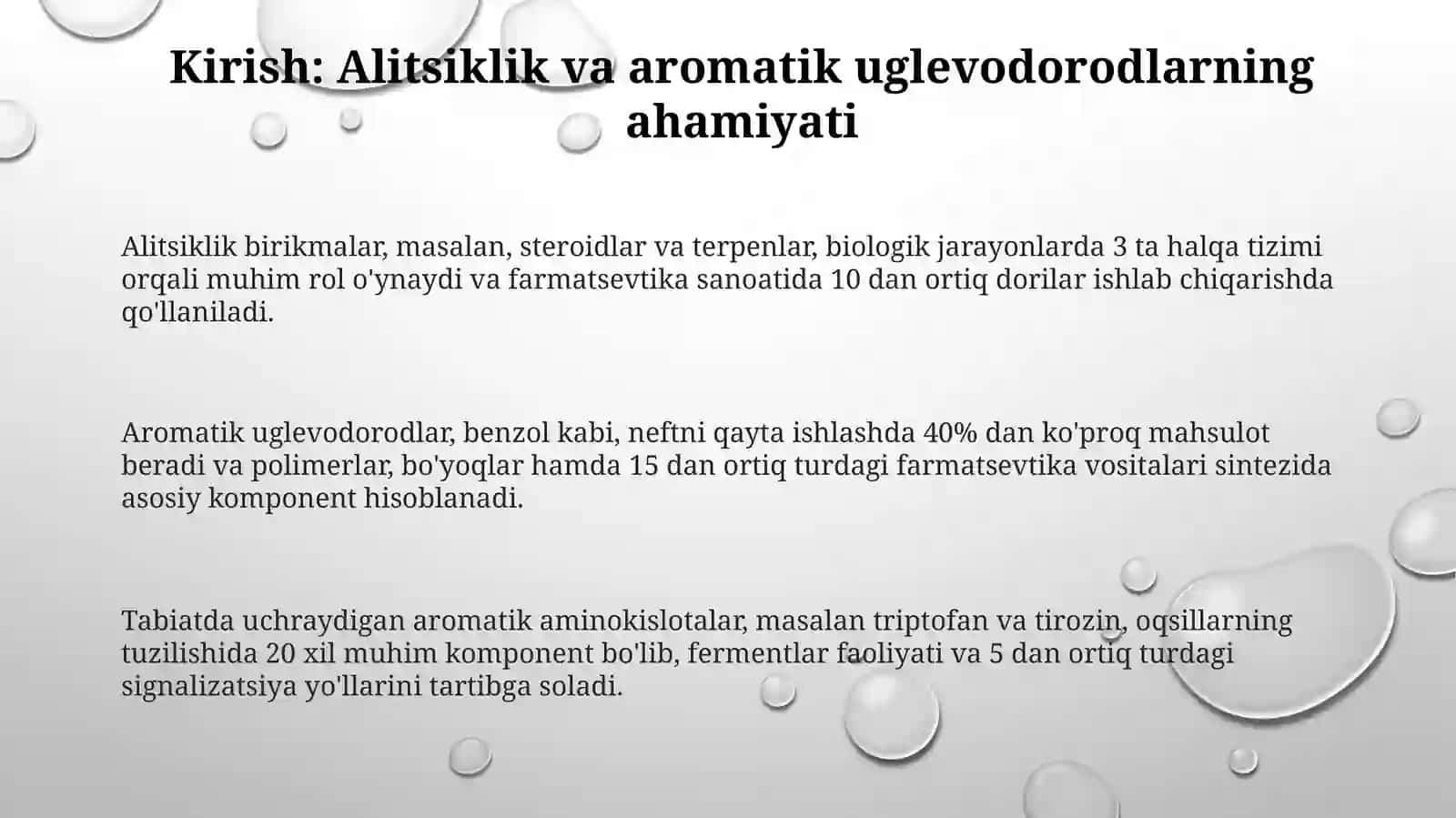 Alisiklik va aromatik uglevodorodlarni olish usullari 3