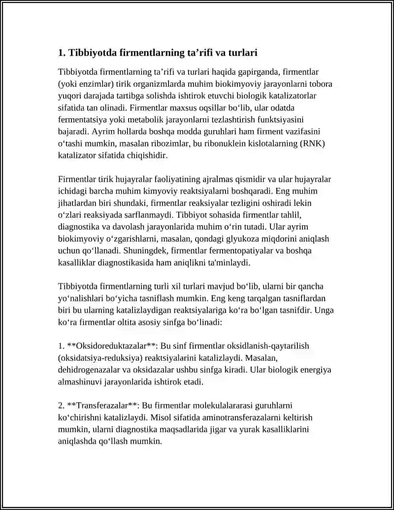 TIBBIYOTDA FIRMENTLARNING QULLANILISHI 3