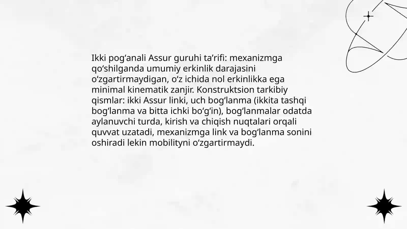 Ikki pogʻanali Assur guruhi: taʼrif va konstruktsion tarkibiy qismlar 3