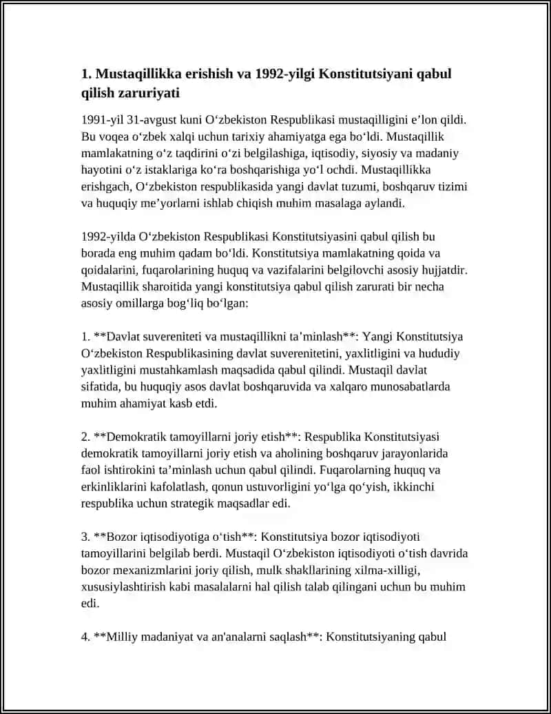 ÕZBEKISTON RESPUBLIKASI 1992-YILGI KONSTITUTSIYASINI YARTILISH TARIXI 3