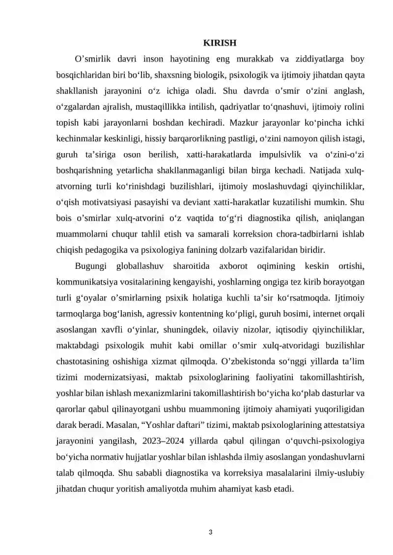 O’SMIRLAR XULQ -ATVOR DIAGNOSTIKASI VA KORREKSIYASI 3