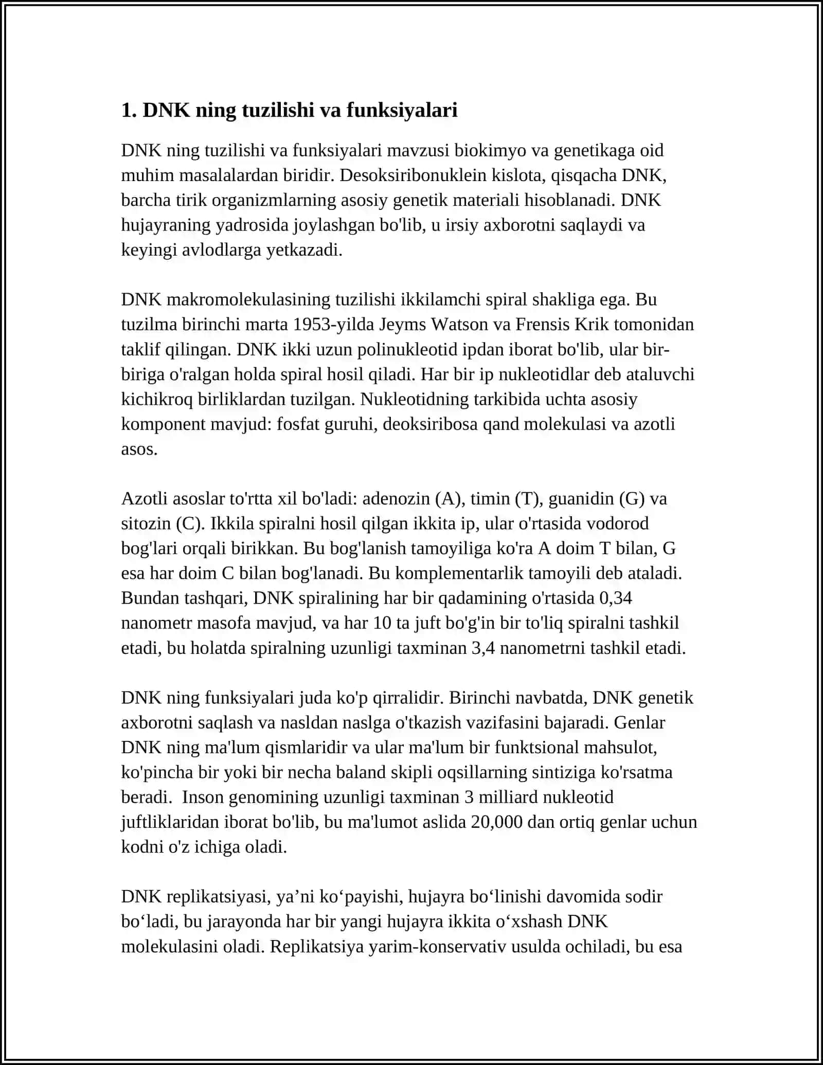 DNK ning oqsil biosintezifagi roli genetik injeneriya 3