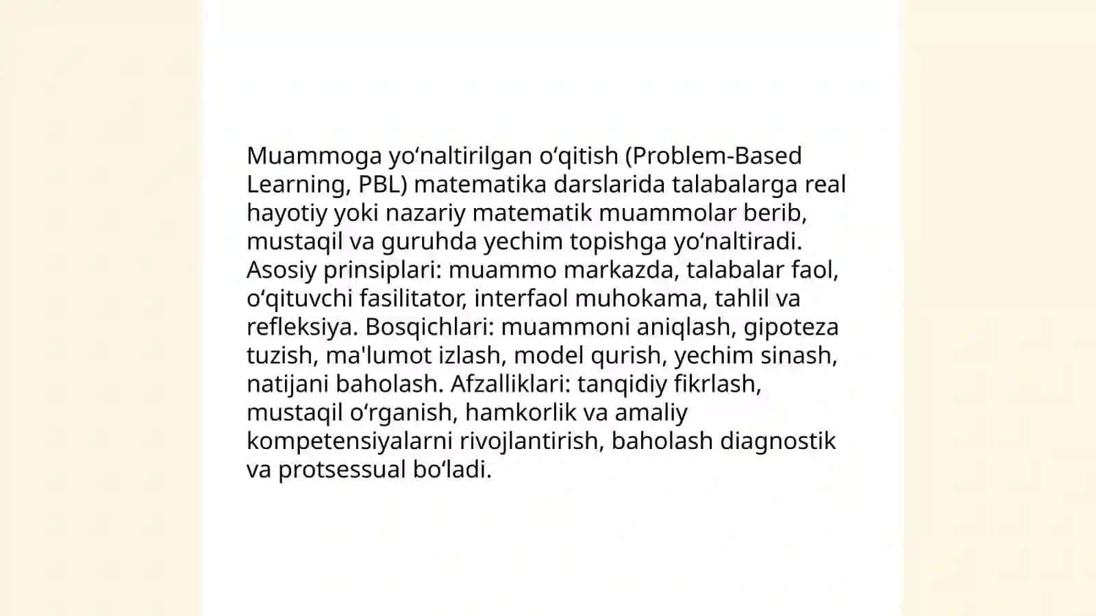 Matematikaga oʻrgatishning zamonaviy metodlari 3