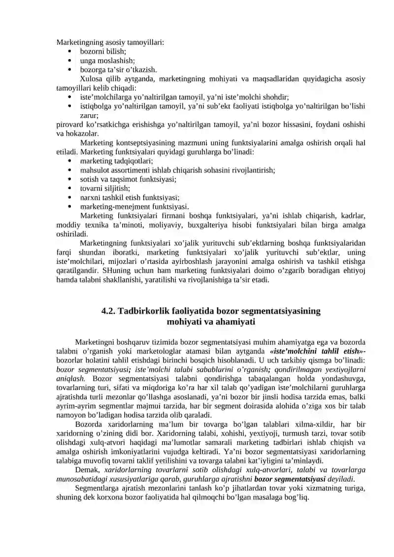 Kichik biznes va tadbirkorlik faoliyatida marketingning ahamiyati 3