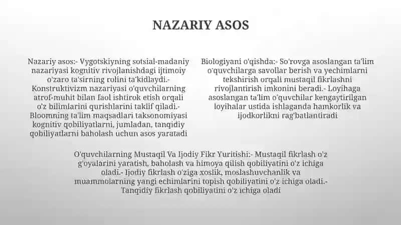 Biologiyani O'Qitishda O'Quvchilarning Mustaqil Va Ijodiy Fikr Yuritishi 3