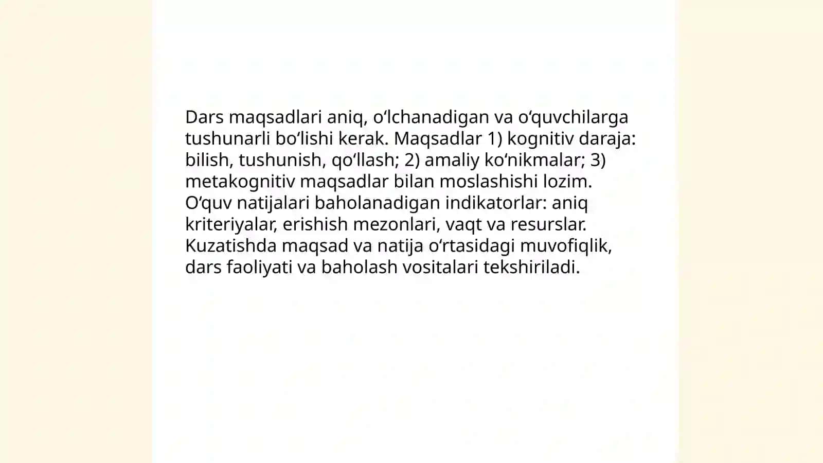 Matematika darslarini kuzatish va tahlil qilish 3