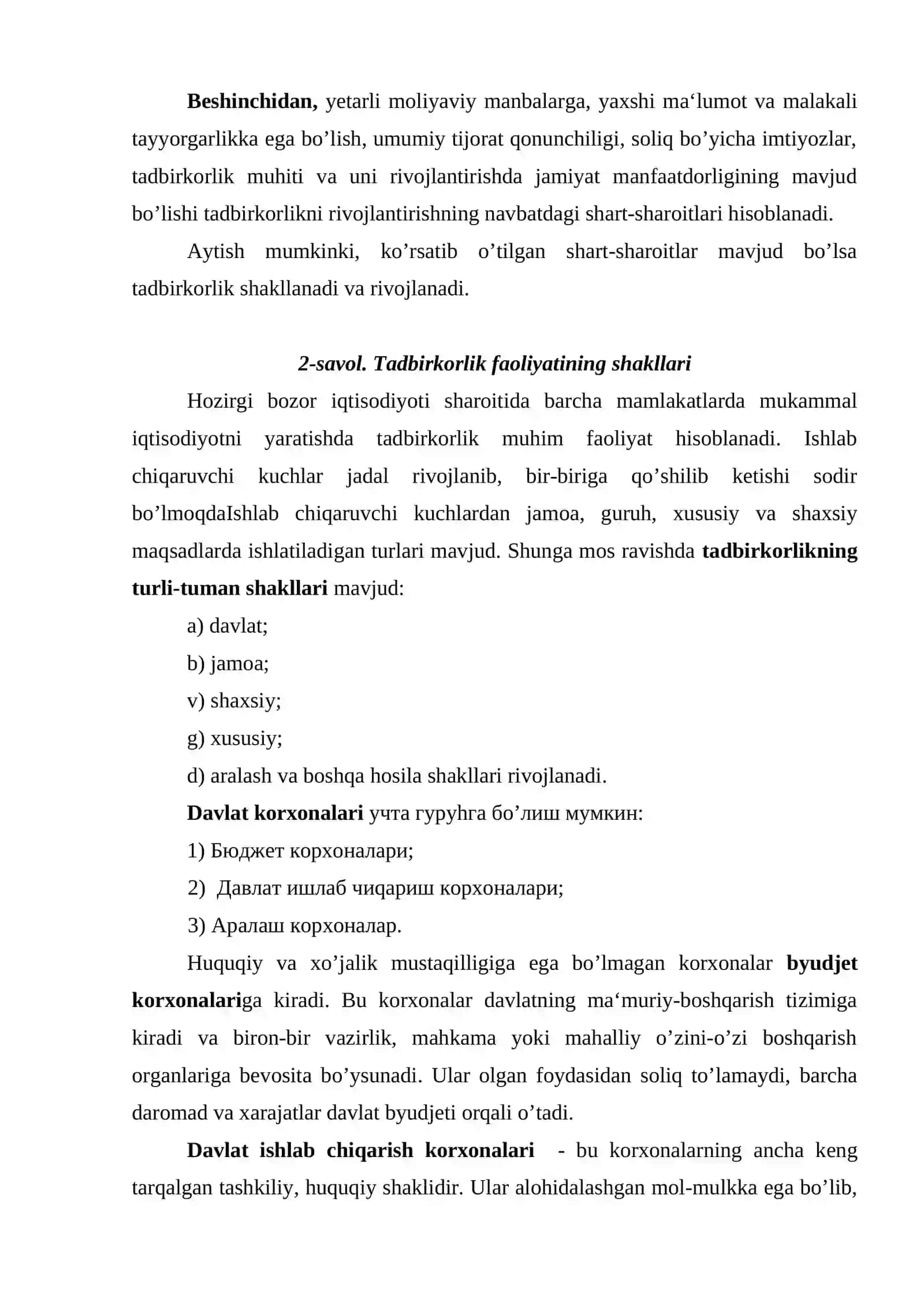 Tadbirkorlik faoliyati. tadbirkorlik kapitali va uning aylanishi 3