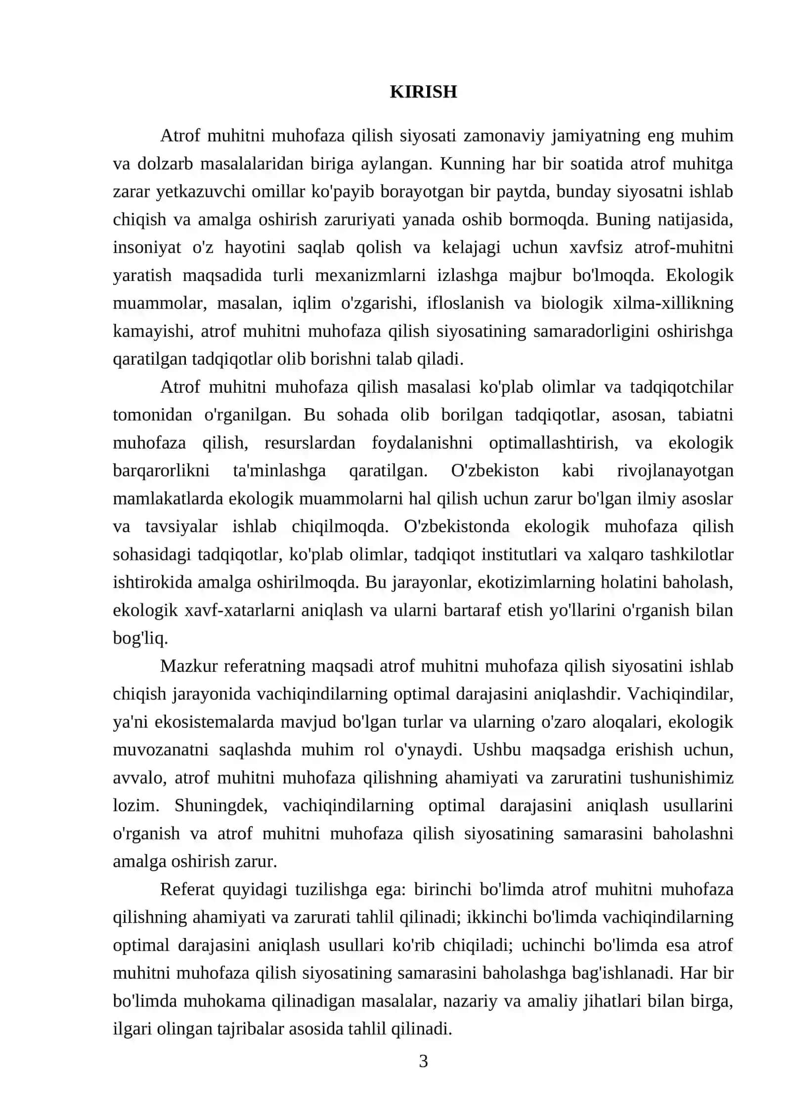 Atrof muhitni muhofaza qilish siyosati vachiqindilarning optimal darajasini aniqlash 3