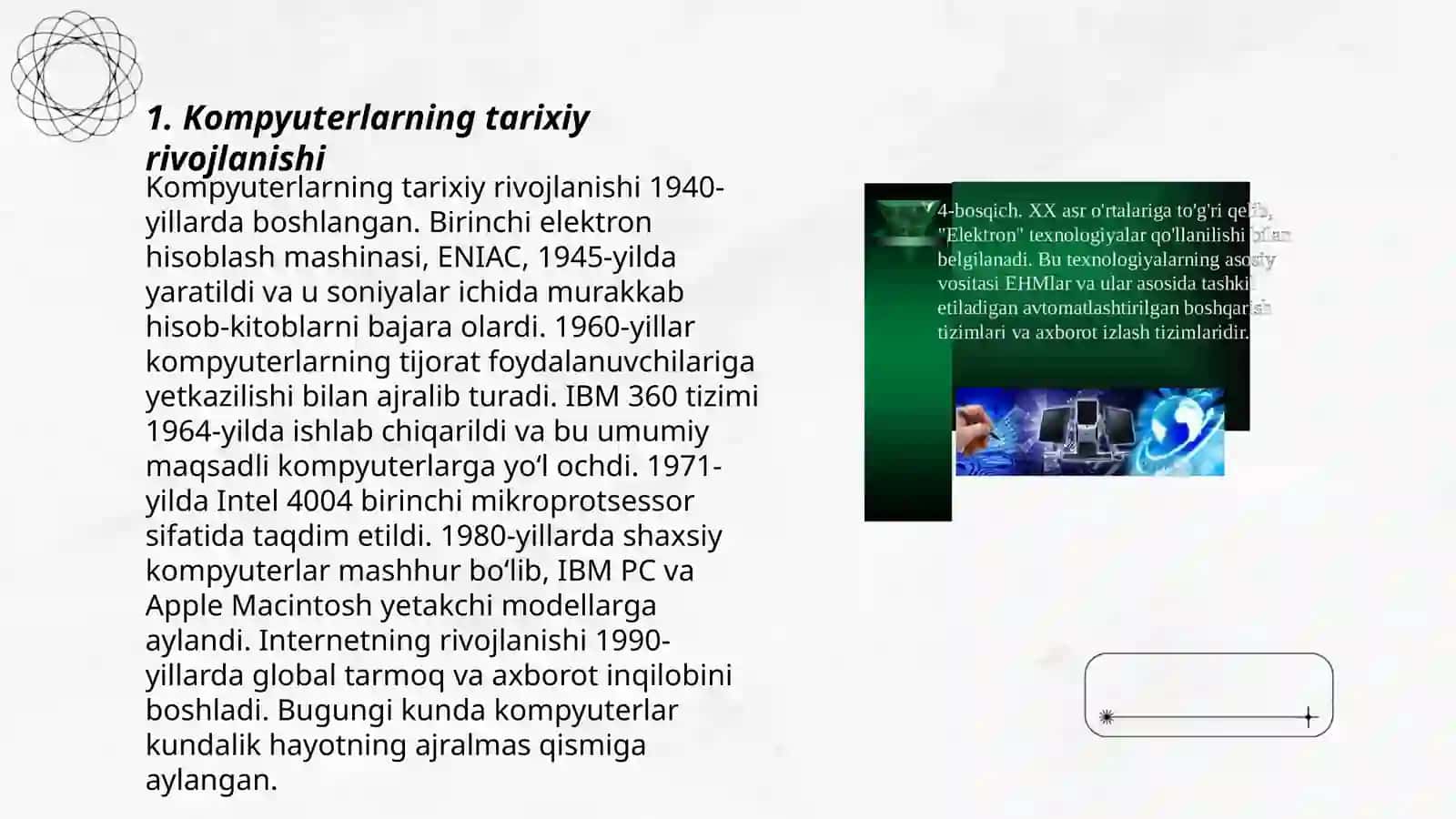 Kompyuter va axborot texnologiyasining yaralishi 3