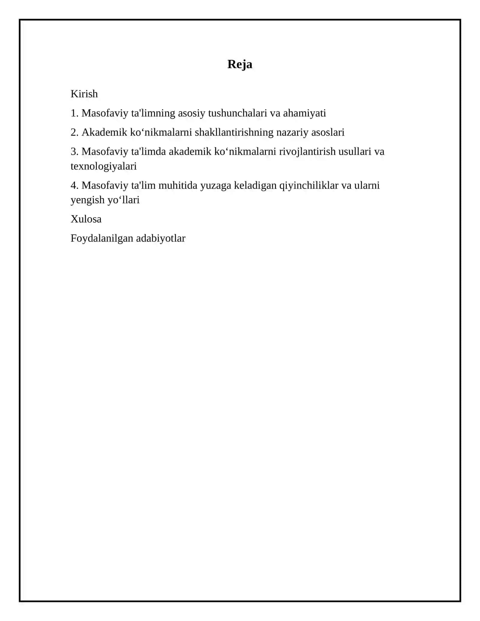 MASOFAVIY TA'LIMDA AKADEMIK KO‘NIKMALARNI SHAKLLANTIRISH XUSUSIYATLARI 3