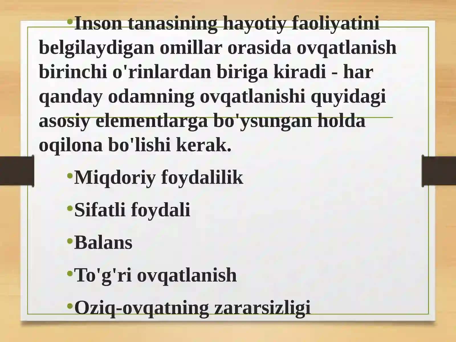Oziq-ovqat va suv ta'minoti ustidan sanitariya nazorati 3