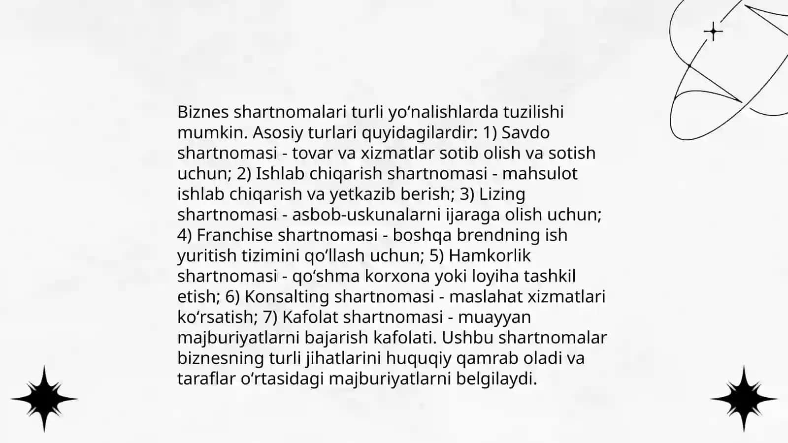 Biznes shartnomasi tushunchasi 3