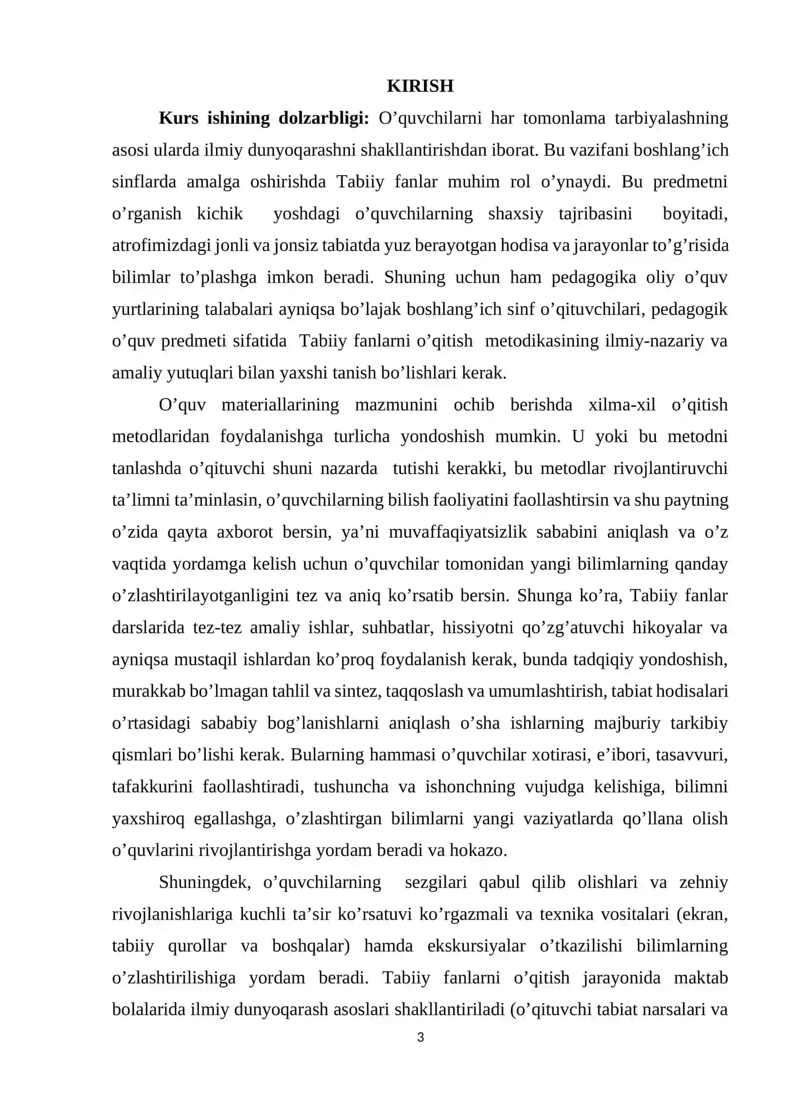 Boshlang'ich sinflarda tabiiy fanlarni o'qitish metodikasi vazifalarining nazariy asoslari 3