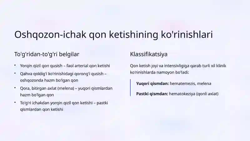 Ovqat hazm qilish tizimidan qon ketishi: turlari va shoshilinch yordam 3