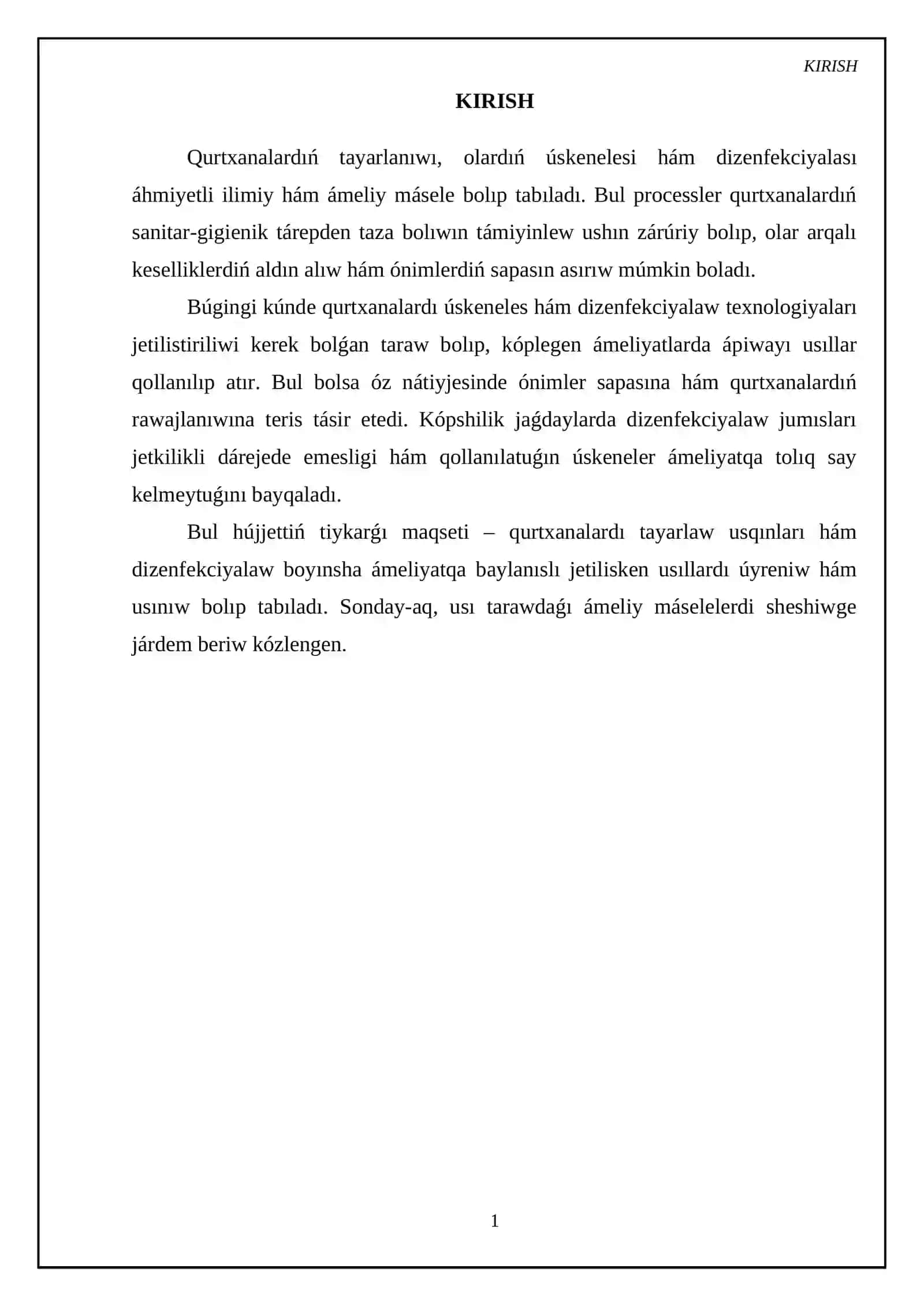 Qurtxanalarni tayyorlash uskunalash va dizenfekciyalash. Bargsiz qalamchadan novdorkochat osiradigan bolim 3