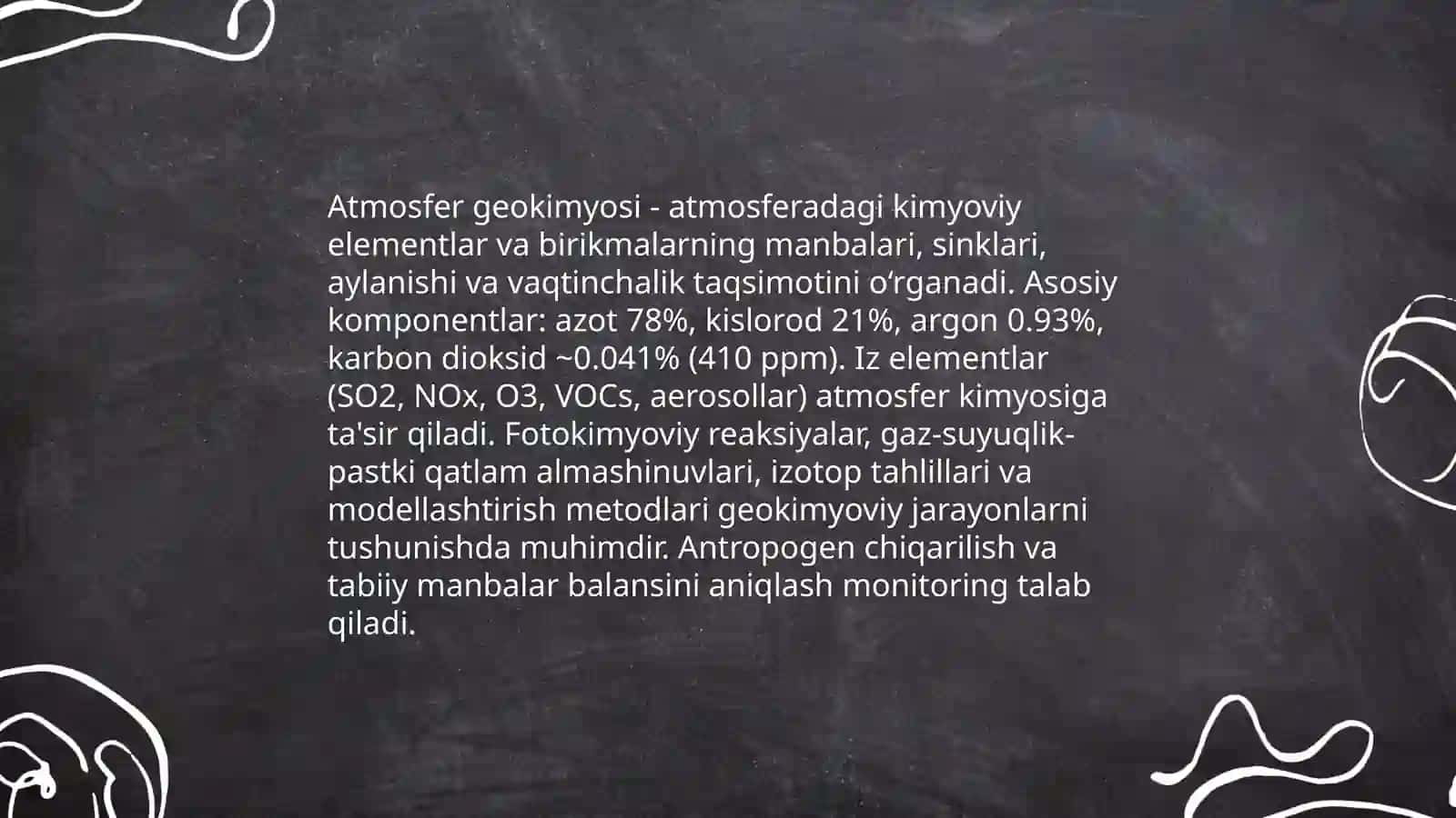 Atmosfer geokimyosi 3