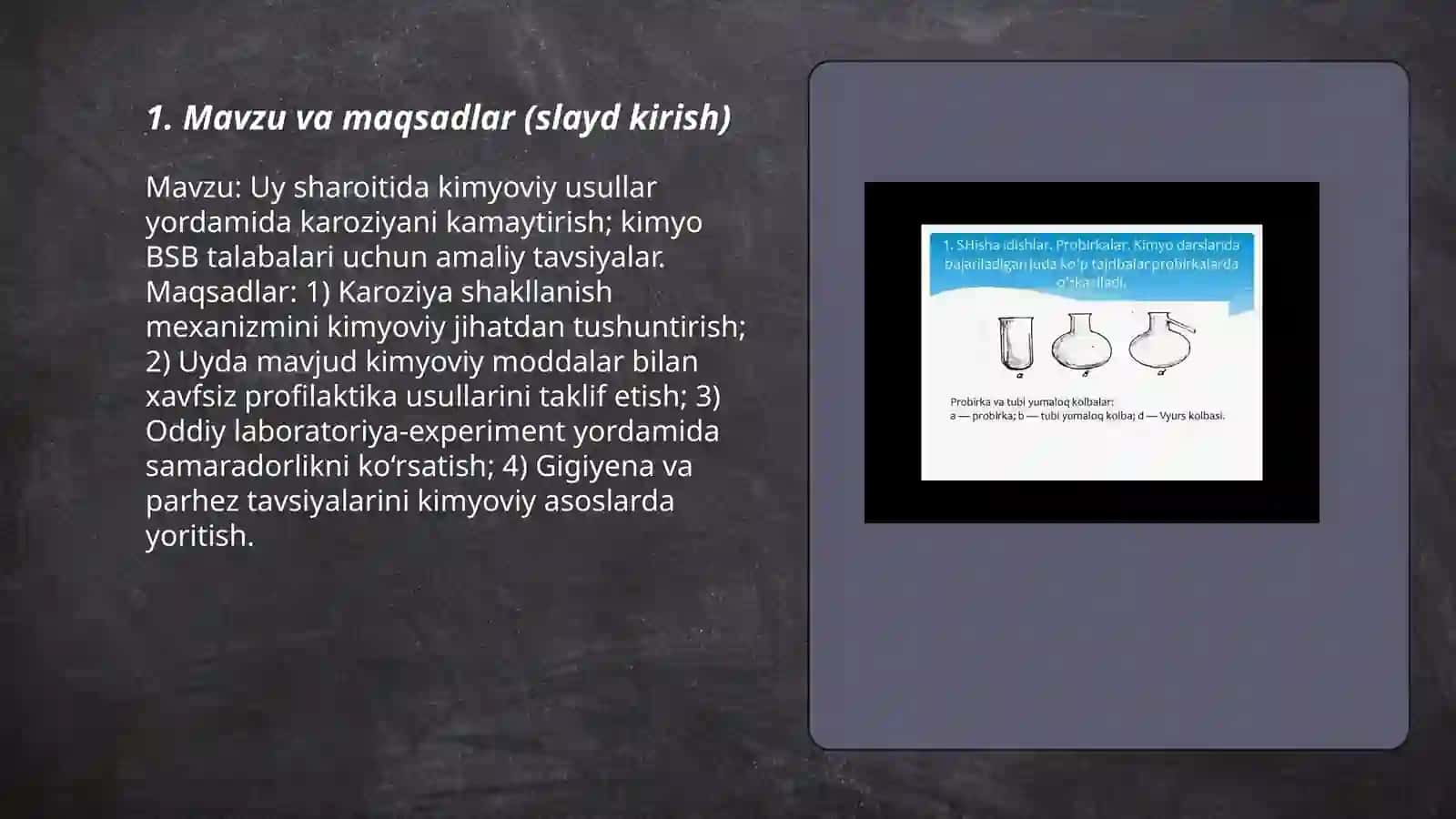 Slaydlar: Kimyo BSB uyda karoziyani kamaytirish 3