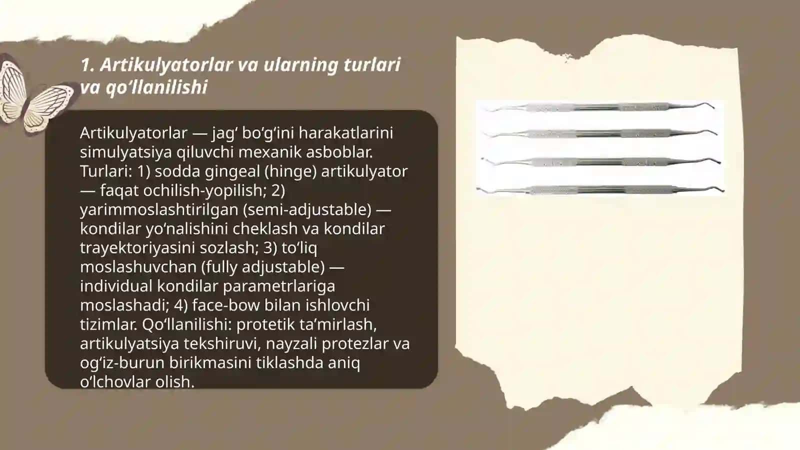 Artikulyatorlar va ularning turlari va qoʻllanilishi 3
