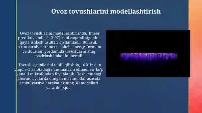 Ovoz tovushlarini modellashtirish 3