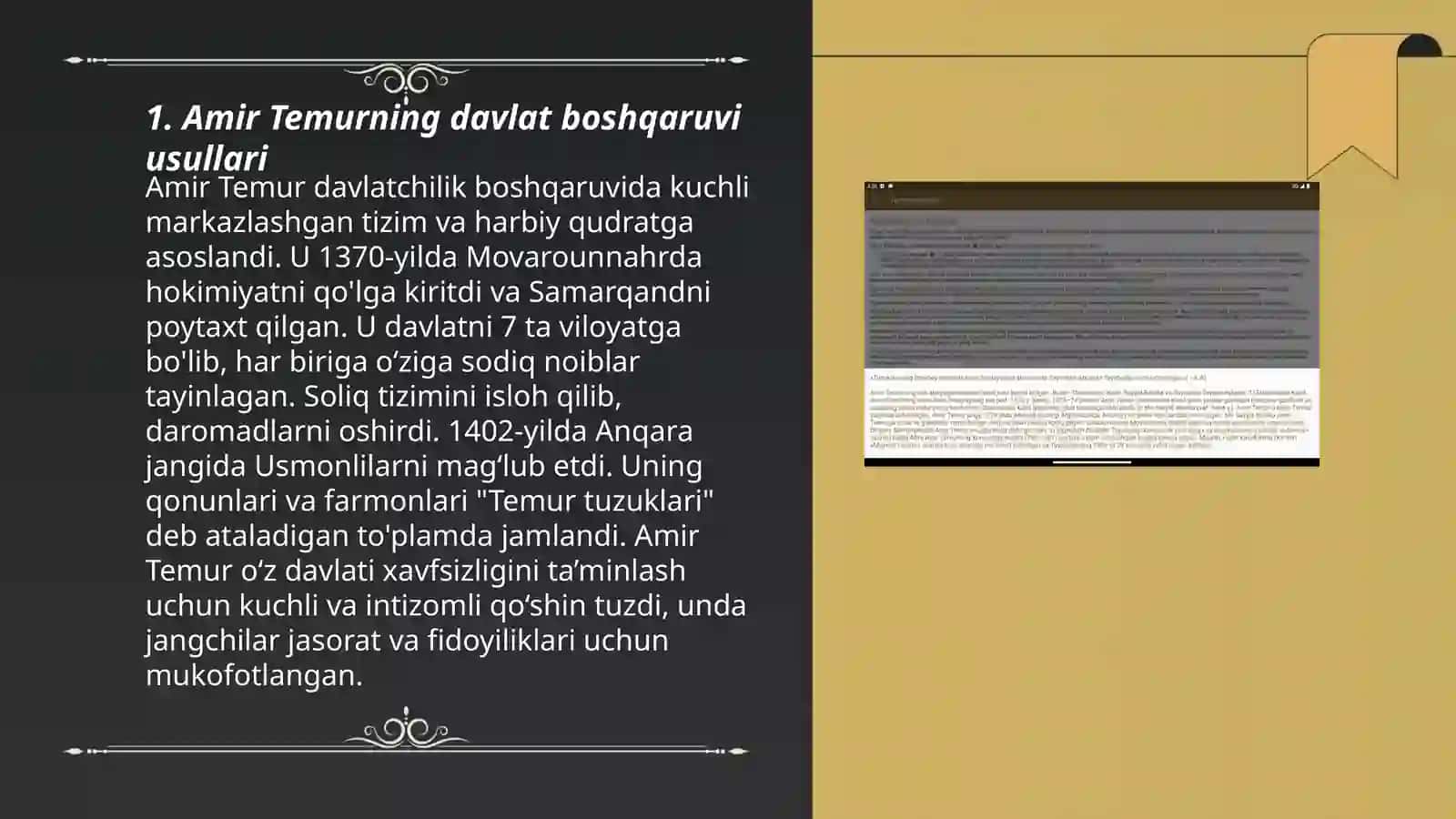 Temur Tuzuklari: Mamlakat va Xalq Boshqaruvi Haqidagi fikrlar 3