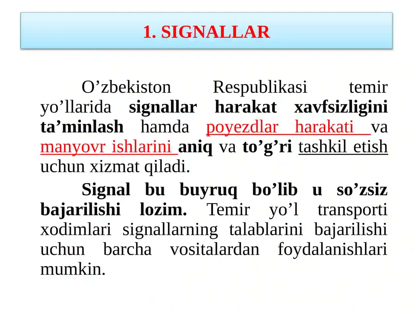 14-MA’RUZA POYEZDLAR HARAKATINI TASHKIL ETISHDA SIGNALIZATSIYA INSHOAT VA QURILMALARI 3