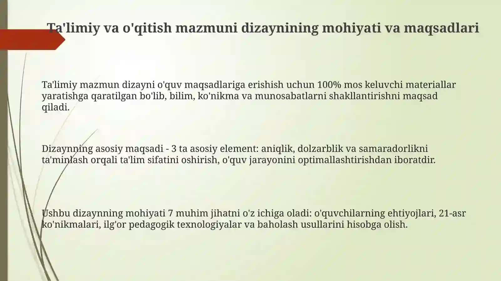 Ta'limiy va O'qitish Mazmunini Dizayn Etish 3
