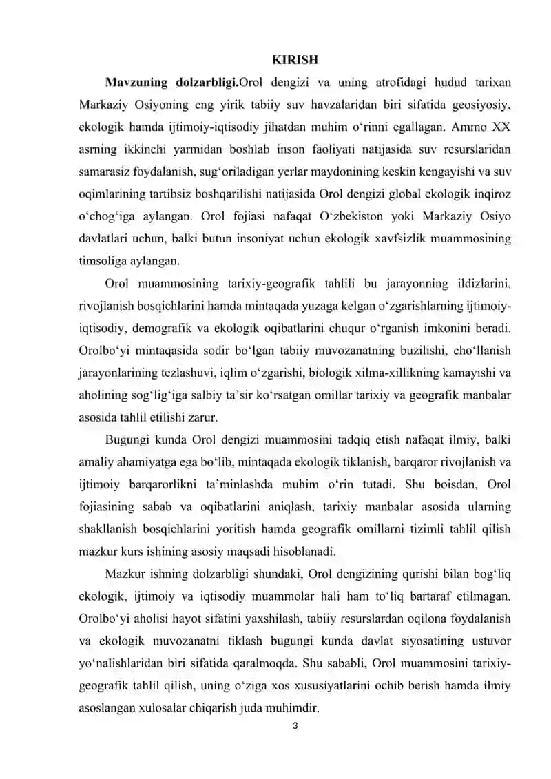 OROL MUAMMOSINI TADQIQ ETISHNING TARIXIY-GEOGRAFIK TAHLILI 3