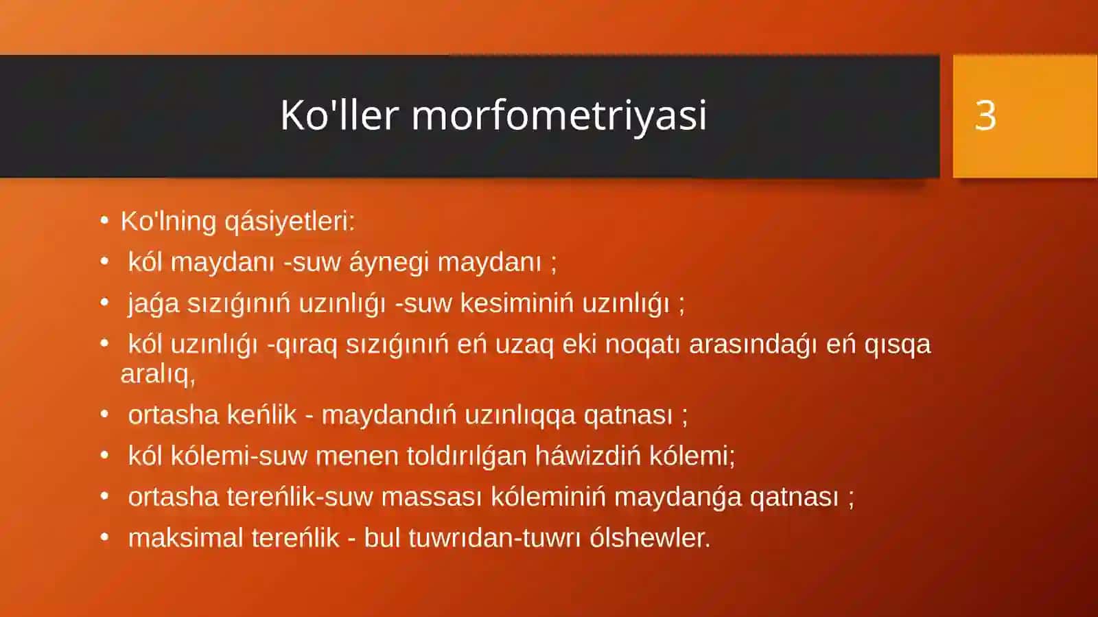 Kóllerdiń morfometrik kórsetkishlerin esaplaw usılları 3