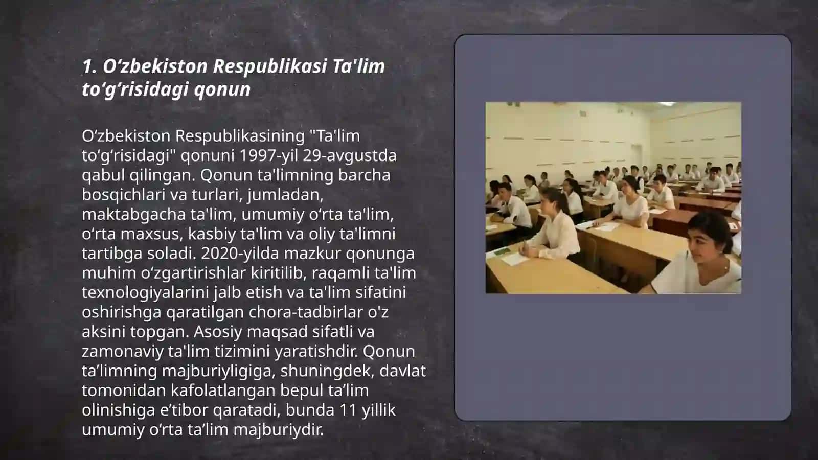 Oʻzbekiston Respublikasi Ta'lim toʻgʻrisidagi qonun 3
