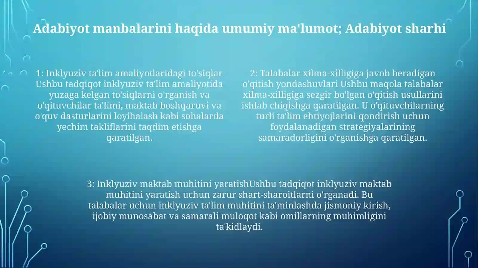 Turli Yonalishdagi Ilmiy Tadqiqitlarda Inklyuziv Talimiy Muamolarni Òrganish 3