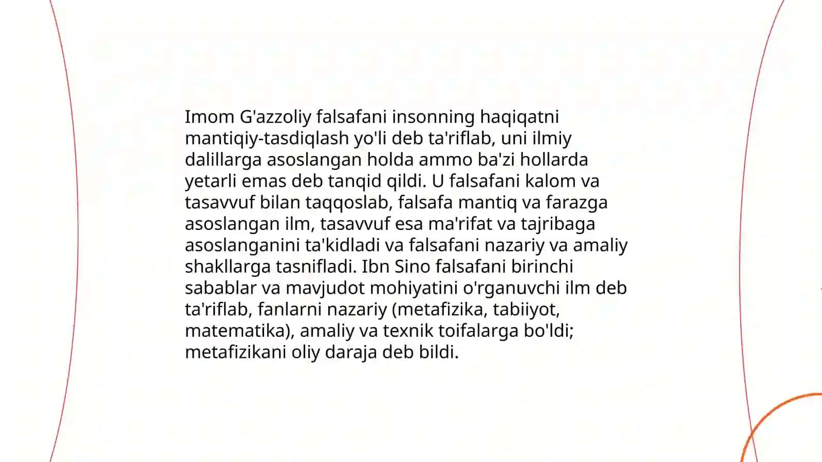 Falsafaning mohiyatiga oid Sharq va G'arb mutafakkirlari ta'riflash tasniflash 3