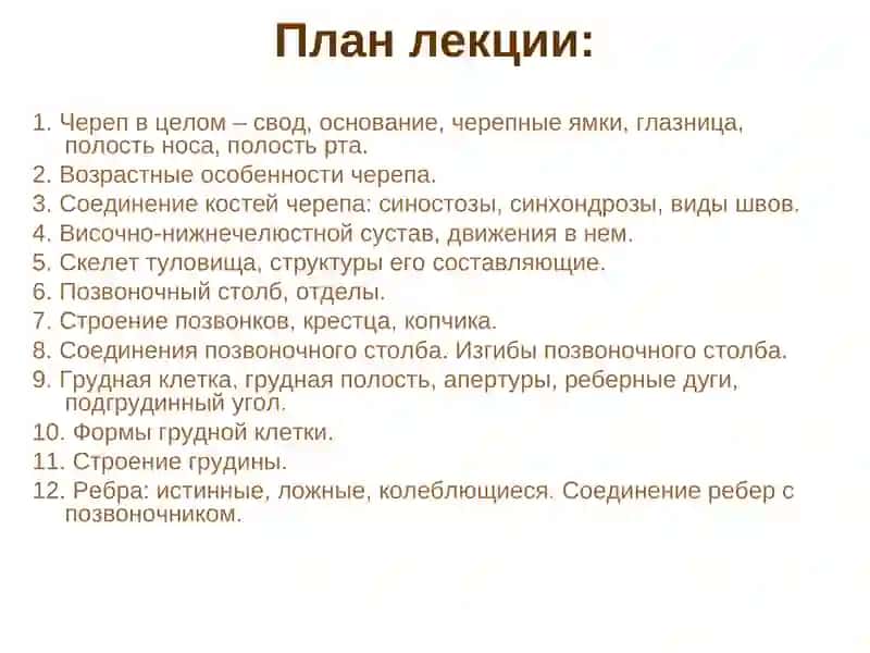 Лекция № 7Тема: «Кости черепа. Скелет туловища» 3