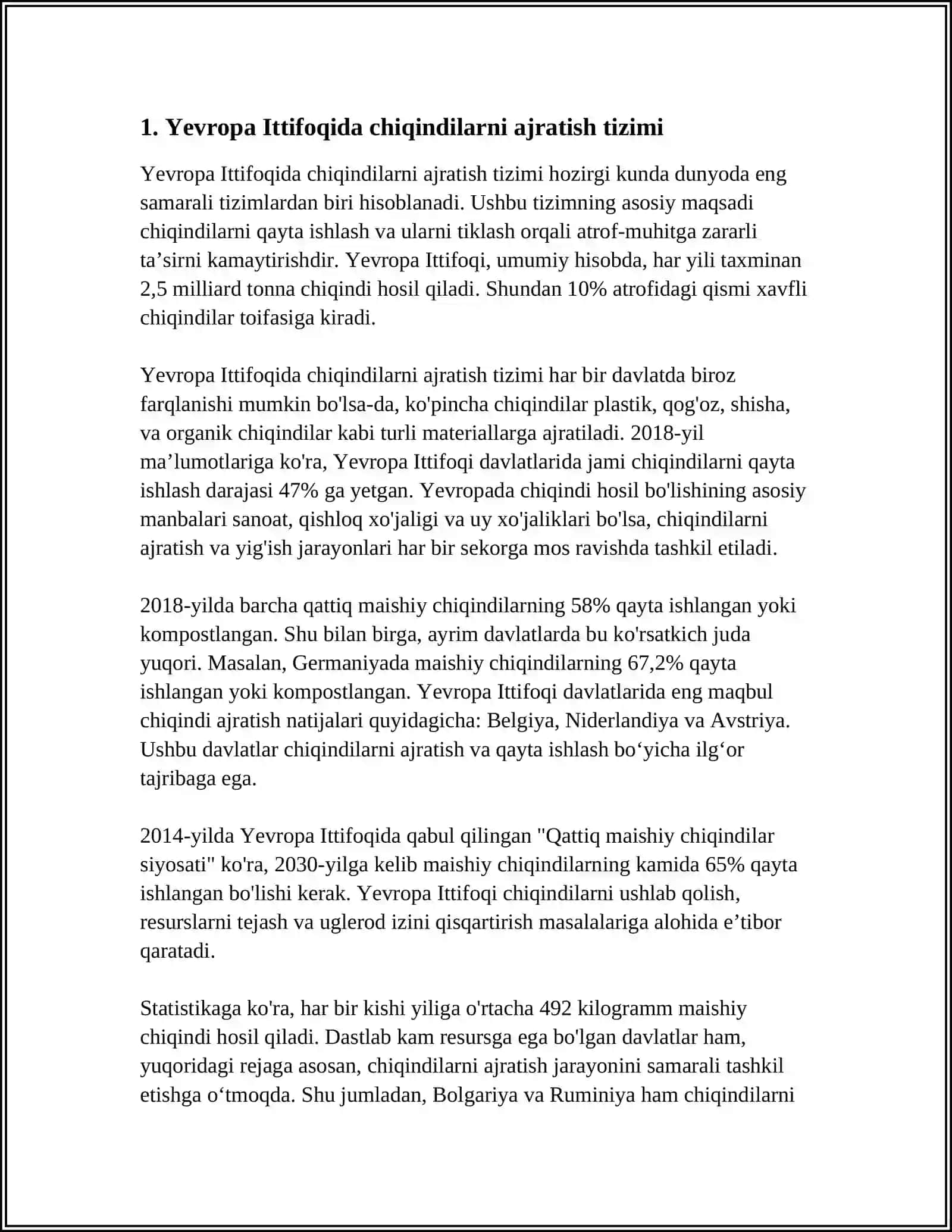 YEVROPA ITTIFOQI MAMLAKATLARIDA CHIQINDILARNI BOSHQARISH 3