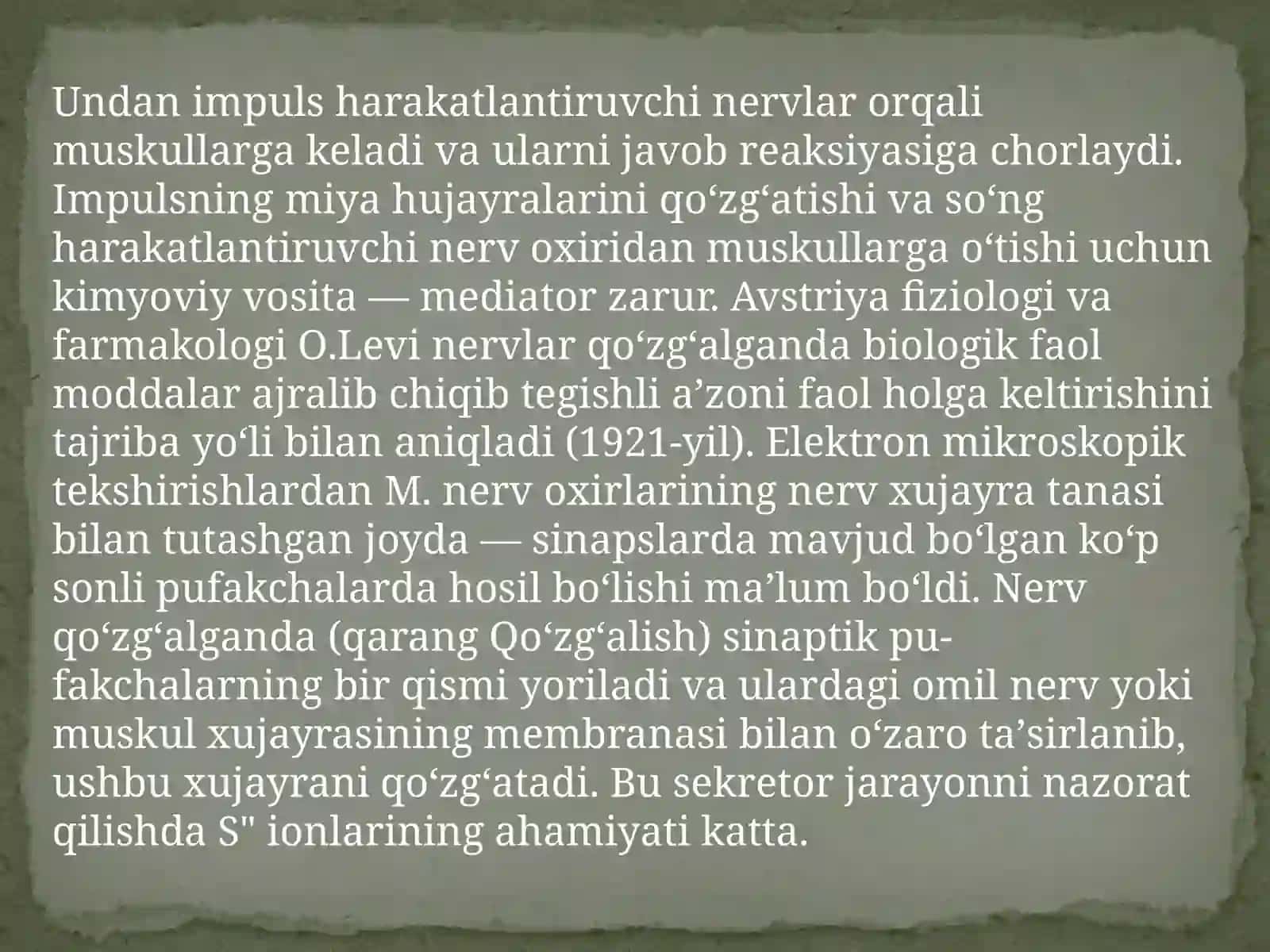 Neyromidiatirlar biosintezi,           ahamiyati va kasalliklari 3