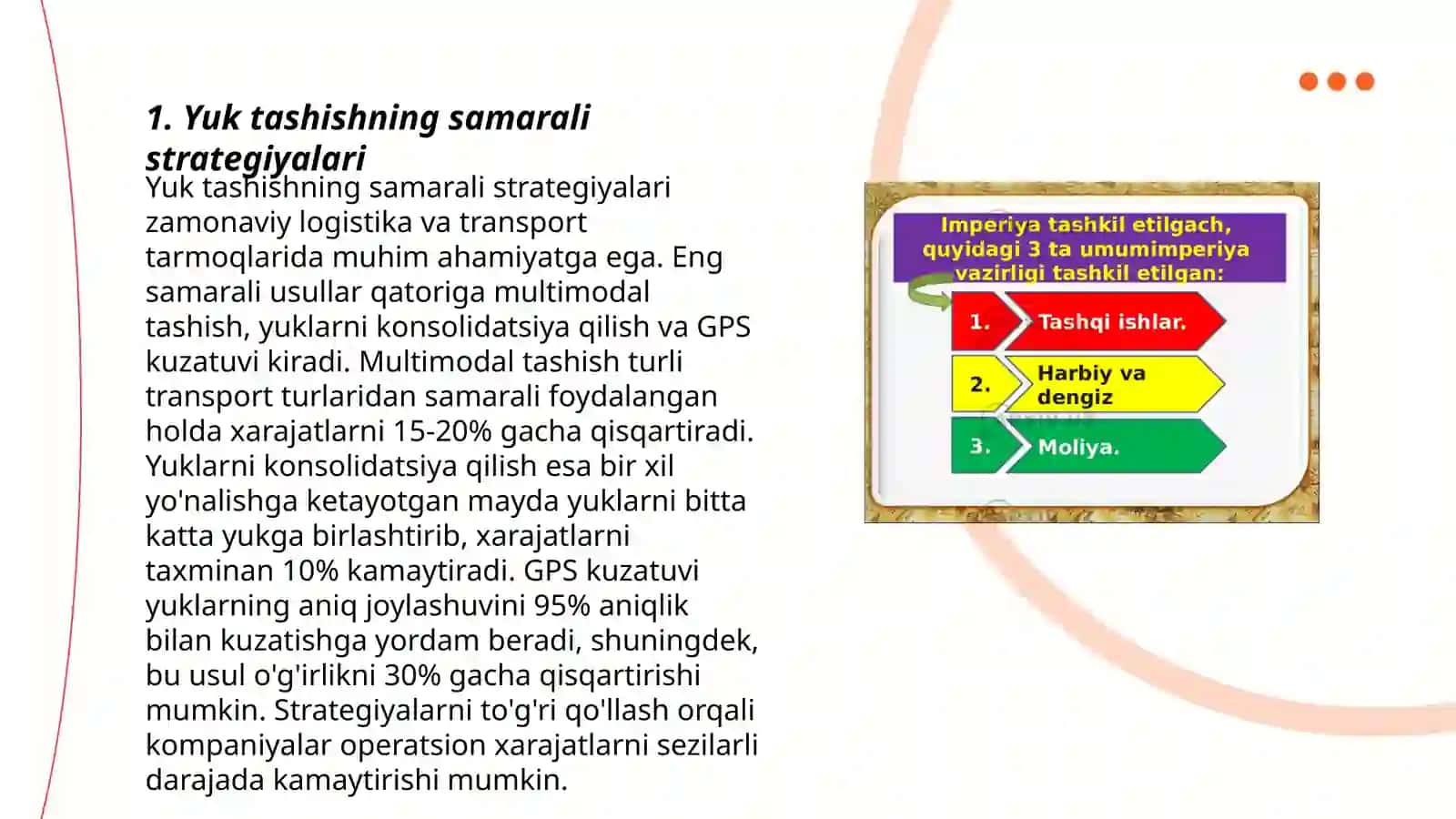 Yuk va yoʻlovchilar tashishni rejalashtirish 3